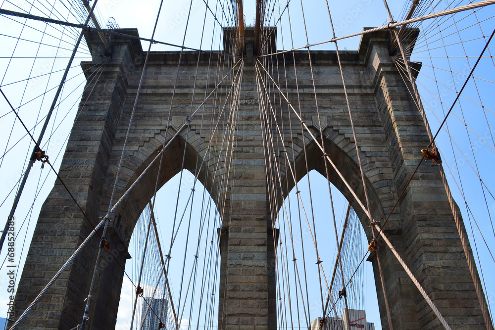 Brooklyn bridge, New York - obrazy, fototapety, plakaty 