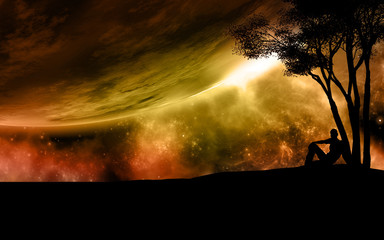 Wall Mural - surreal space scene