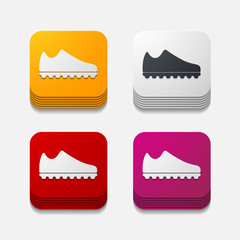 Canvas Print - square button: sneakers