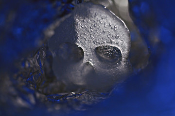 abstract blurred background with skull, ice