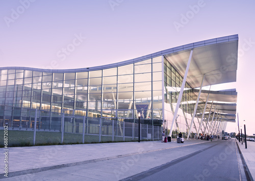 Naklejka - mata magnetyczna na lodówkę Modern Wroclaw airport terminal in Poland