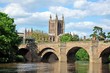 © arenaphotouk - River Wye Bridge and Cathedral, Hereford © Arena Photo UK