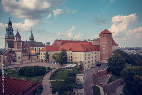 Naklejka samoprzylepna Królewski zamek wawel w krakowie, polska.