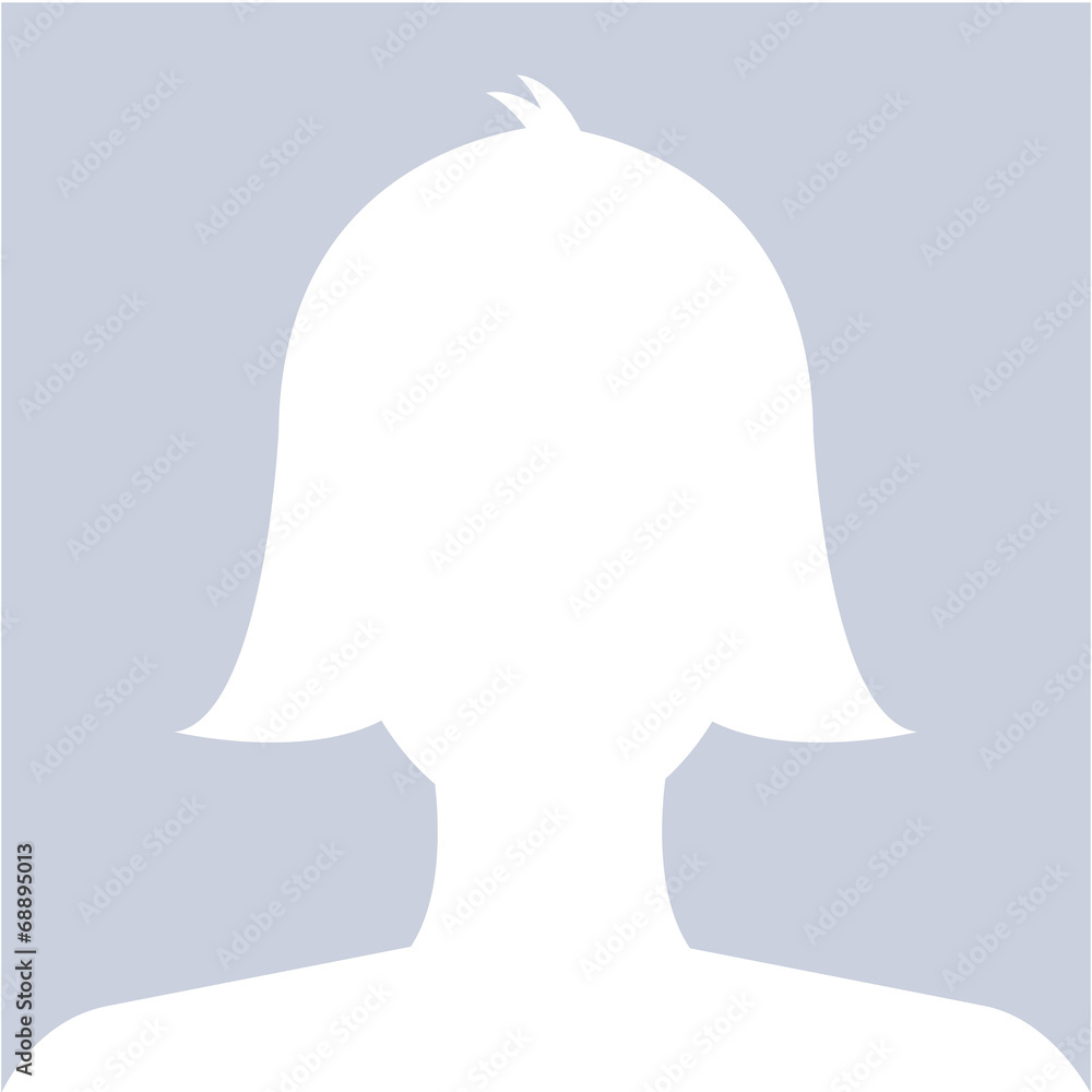 Female profile avatar icon white on blue background use for soci Stock  Vector | Adobe Stock, image size:1000x1000