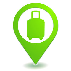 Poster - bagage sur symbole localisation vert