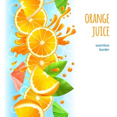 Wall Mural - Orange juice border