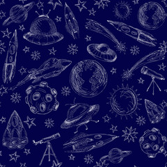 Poster - Space seamless pattern