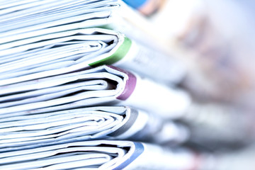 Wall Mural - closeup stack of newspaper