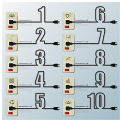 Wall Mural - Number Electric Wire Line Business Infographic