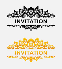 Sticker - Invitation floral ornament decoration element