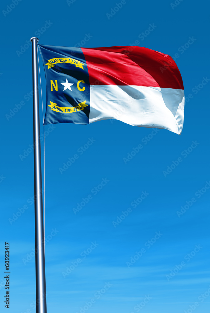 North Carolina (USA) flag waving on the wind Stock Illustration | Adobe ...