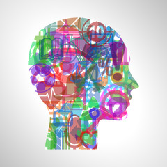 Aufkleber - head abstract illustration