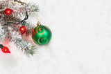 Fototapeta Desenie - Christmas Ornament with Lights hanging from Tree Branch