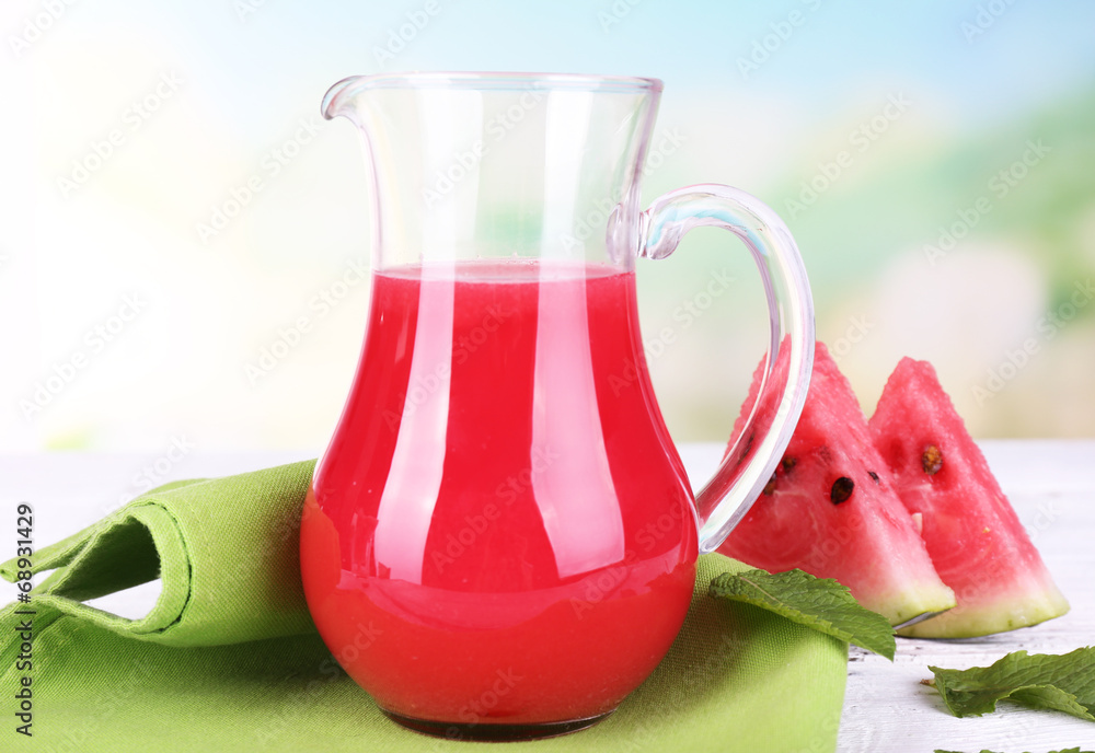 Watermelon cocktail in pitcher