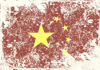 Wall Mural - China flag vintage abstract grunge background, vector illustrati