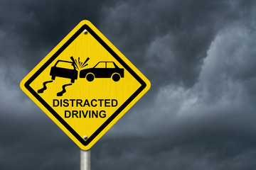 Wall Mural - No Distracted Driving Sign