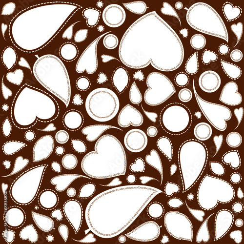 white vintage pattern  brown background. vector illustration