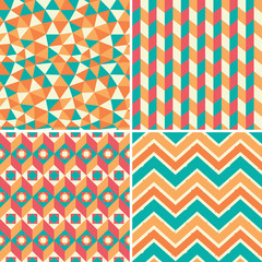 Sticker - Set of geometric patterns in retro style