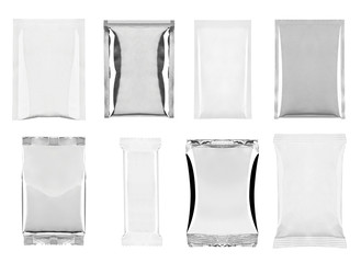 Sticker - aluminum white bag package food template