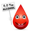 Zero level of blood alcohol content - isolated vector