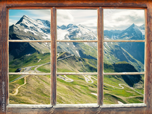 Tapeta ścienna na wymiar Fensterblick Großglockner