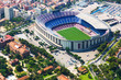 Largest stadium of Barcelona from helicopter. Catalonia