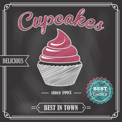 Poster - Cupcake chalkboard poster