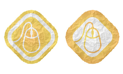 two frames with texture crumpled paper and mouse icon