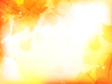 Autumn Design Background With Leaves