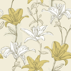  floral seamless pattern with lily