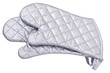 Gray metallic heat protective mittens
