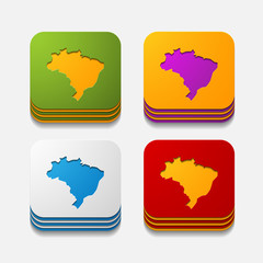 Canvas Print - square button: brazil