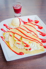 Poster - Strawberry crepe dessert