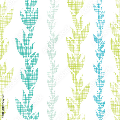 Naklejka dekoracyjna Blue green seaweed vines seamless pattern background