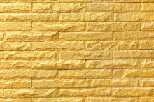 Golden Brick Wall Background Pattern Texture