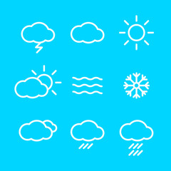 Wall Mural - weather icons with blue background vector