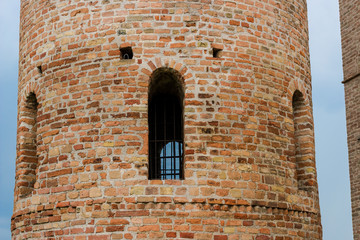 Wall Mural - Romanesque cylindrical bell tower of countryside church