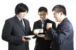 © kungverylucky - Three Asian business man with coffee break having conversation