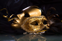 Old Gold Venetian Masks