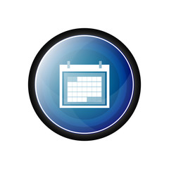 Wall Mural - calendar organizer vector icon, blue button
