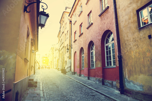Naklejka samoprzylepna Architektura w warszawie stare miasto, polska