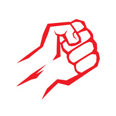 freedom concept. vector red fist icon.