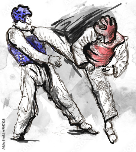 Naklejka samoprzylepna Tae-kwon do. 