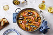 Typical spanish seafood paella