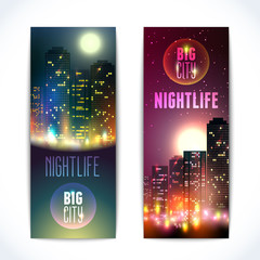 Sticker - City at night vertical banners