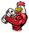 muscle rooster holding the barbell