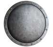 round metal medieval shield isolated