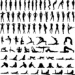 Illustration of Set of sexy women silhouettes