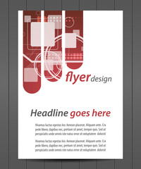 Wall Mural - flyer or cover design with technological pattern