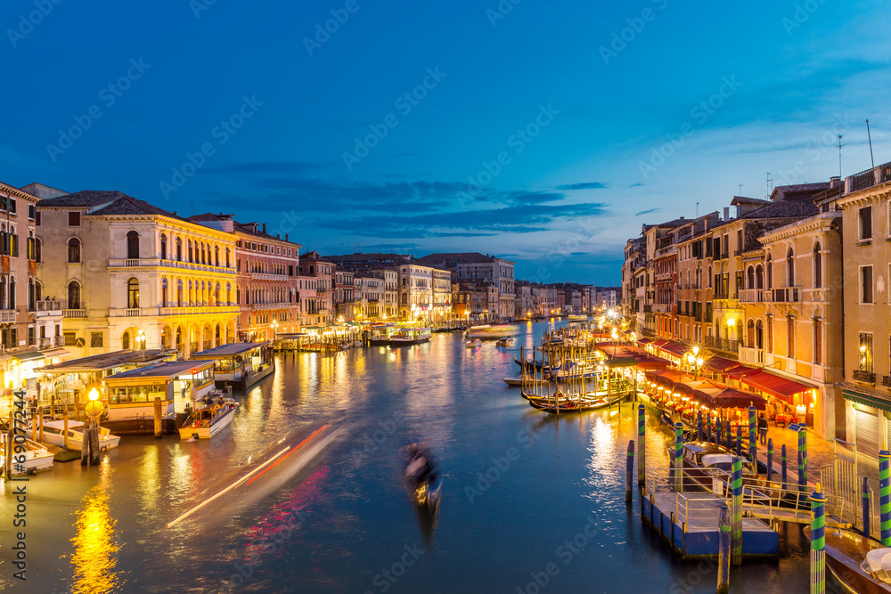 Grand Canal from the Rialto bridge, Venice Italy - obrazy, fototapety, plakaty 